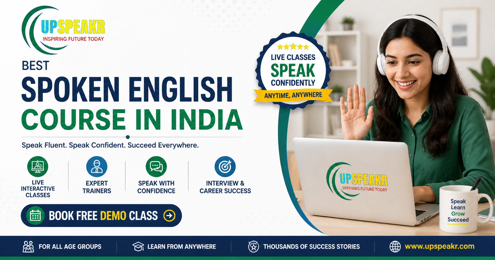 Online spoken English course for job interviews in India
